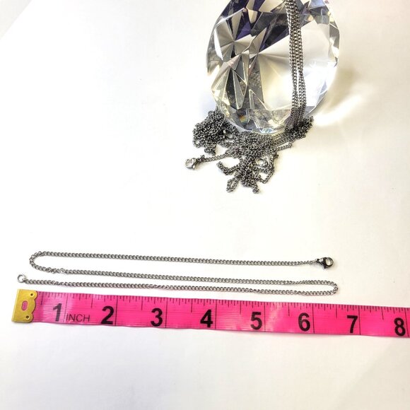 Silver Tone Necklace 19 inch Cable Link Silver Tone Necklace - Picture 13 of 14